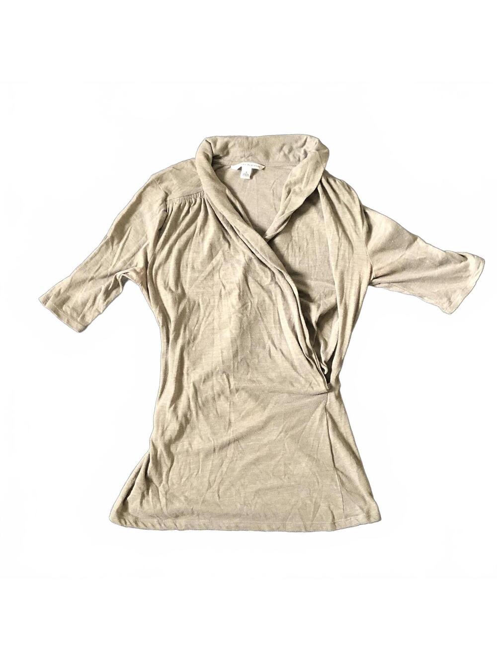 Banana Republic Army Green Wrap Style Knit Top Size Small